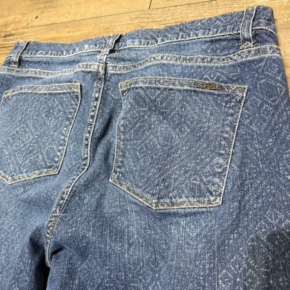 Ralph Lauren Jeans LRL Modern Skinny Mosaic Print Size 10 Mid Rise Straight Leg - Picture 5 of 12